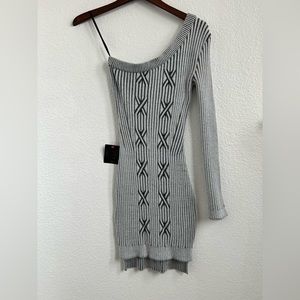 NWT Bebe One Shoulder off Sweater sexy Dress